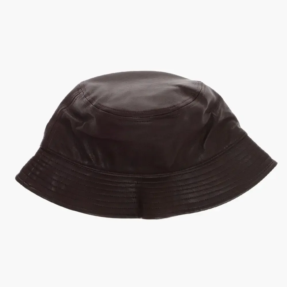 Stand Studio NWT Vida Faux Leather Grained Bucket Hat Burgundy Small